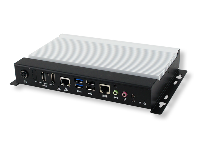 The latest PTSI-122-N dual-HDMI fanless digital signage player brings viewers the ultimate experience in picture quality as it delivers smooth, high-definition video to each display. 