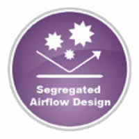 Segregated flow ventilation design